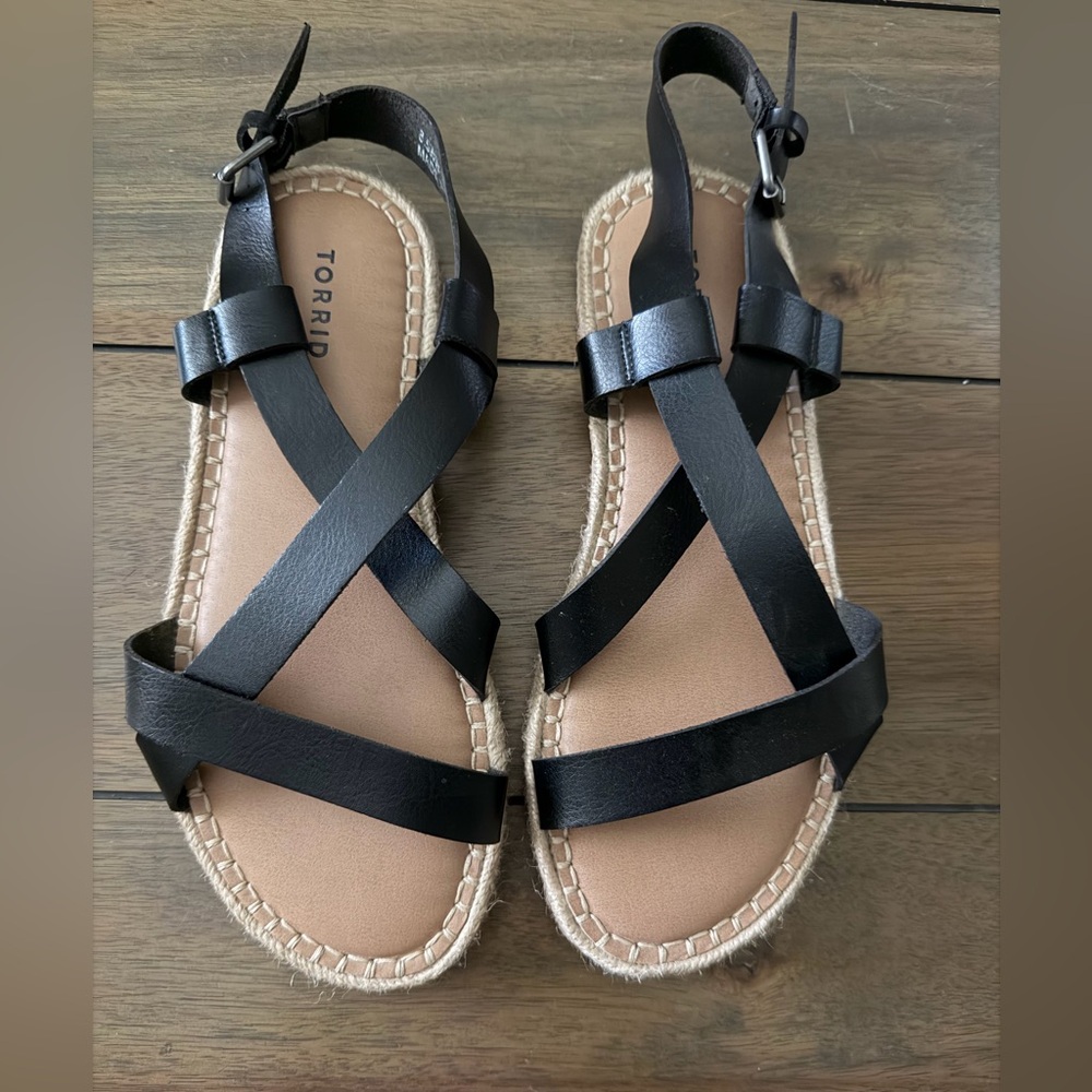 Torrid Black Crisscross Sandals